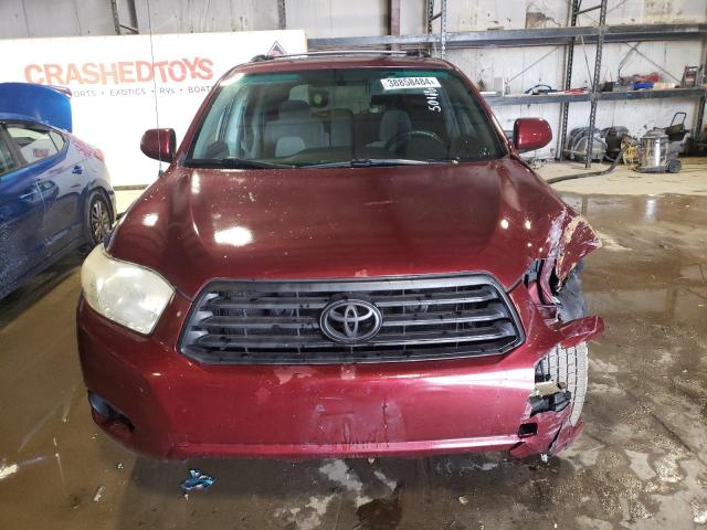 JTEES41A782026153 - 2008 TOYOTA HIGHLANDER MAROON photo 5