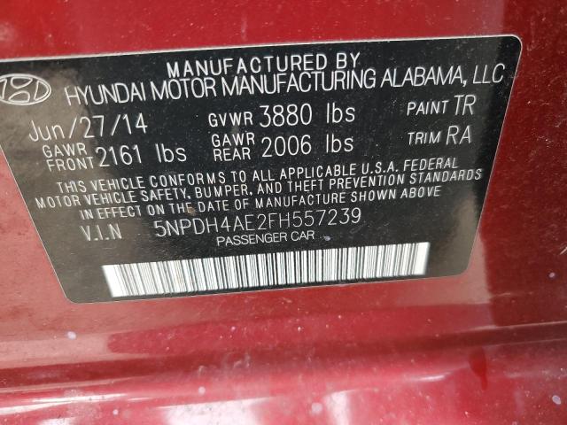 5NPDH4AE2FH557239 - 2015 HYUNDAI ELANTRA SE RED photo 12