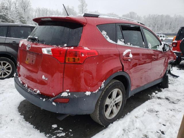 JTMWFREV8EJ009709 - 2014 TOYOTA RAV4 XLE RED photo 3