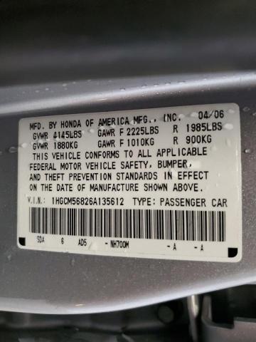 1HGCM56826A135612 - 2006 HONDA ACCORD EX SILVER photo 13