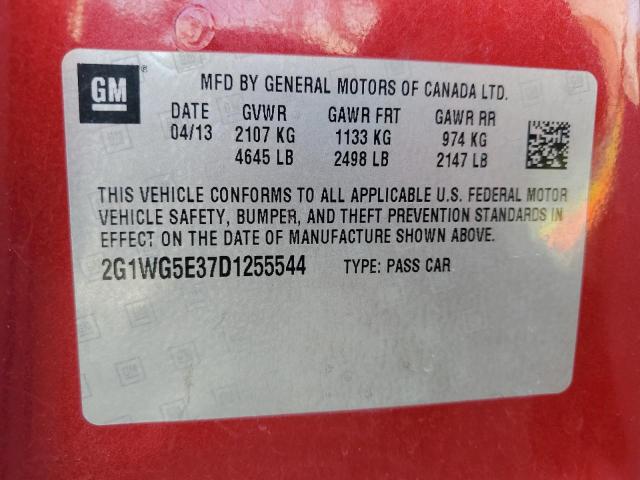 2G1WG5E37D1255544 - 2013 CHEVROLET IMPALA LT RED photo 12