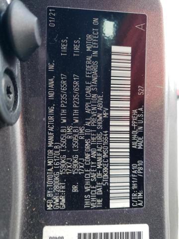 5TDKRKEC1MS016644 - 2021 TOYOTA SIENNA LE GRAY photo 13