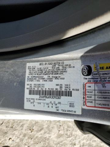 3FAHP0GA9CR293307 - 2012 FORD FUSION S GRAY photo 12