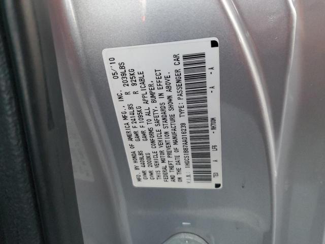 1HGCS1B87AA016239 - 2010 HONDA ACCORD EXL SILVER photo 12