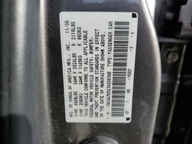 19UUA76527A006348 - 2007 ACURA TL TYPE S GRAY photo 12