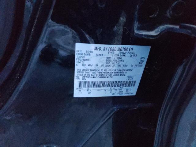 2FMDK49C08BB24078 - 2008 FORD EDGE LIMITED BLACK photo 12