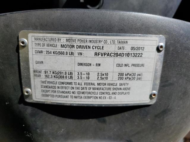 RFVPAC204D1013222 - 2013 GENUINE SCOOTER CO. BUDDY 125 BLACK photo 10