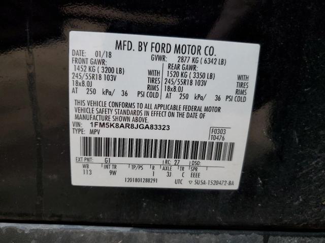 1FM5K8AR8JGA83323 - 2018 FORD EXPLORER POLICE INTERCEPTOR أسود صورة 14