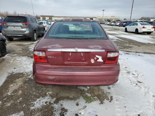 1MEFM55S24A623897 - 2004 MERCURY SABLE LS PREMIUM MAROON photo 6