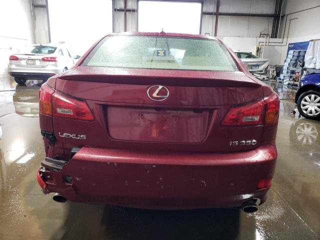 JTHBE262282016049 - 2008 LEXUS IS 350 BURGUNDY photo 6