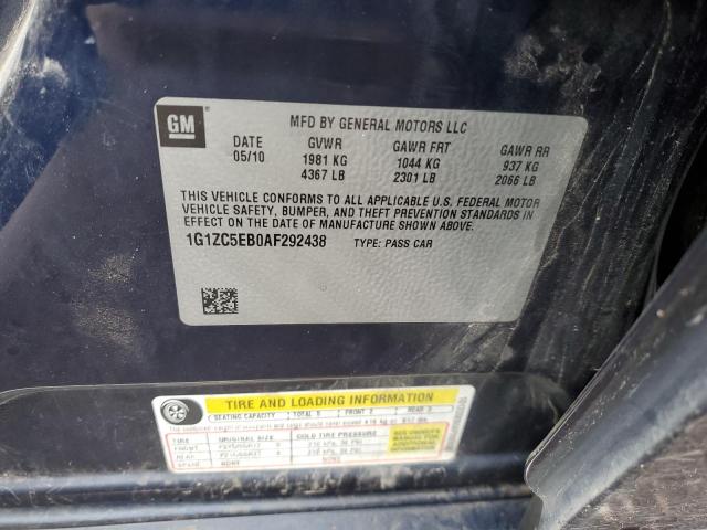 1G1ZC5EB0AF292438 - 2010 CHEVROLET MALIBU 1LT 蓝色 照片 12