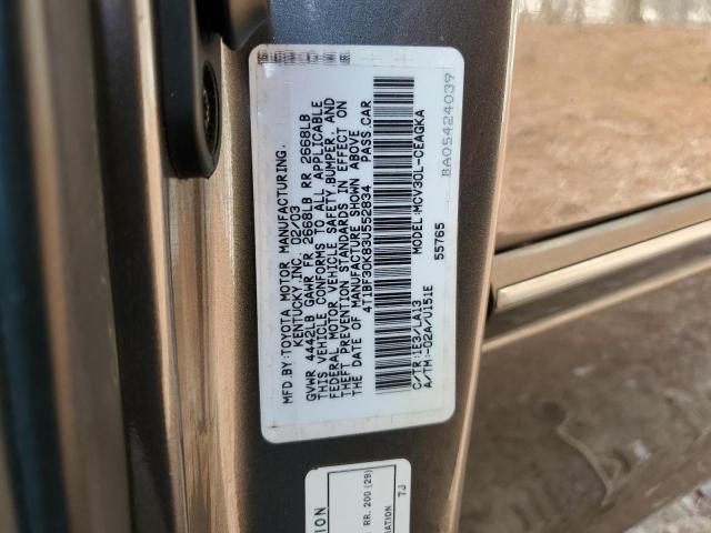 4T1BF30K83U552834 - 2003 TOYOTA CAMRY LE GRAY photo 12