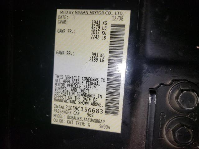 1N4AL21E59C156683 - 2009 NISSAN ALTIMA 2.5 BLACK photo 12