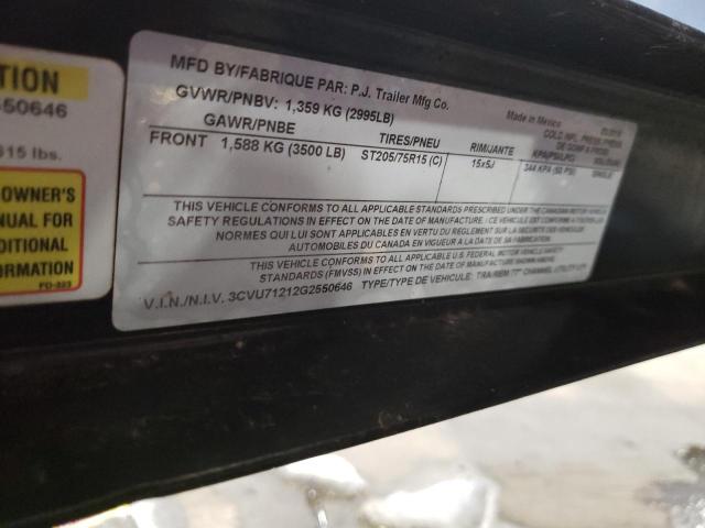 3CVU71212G2550646 - 2016 UTILITY TRAILER Սև լուսանկար 10