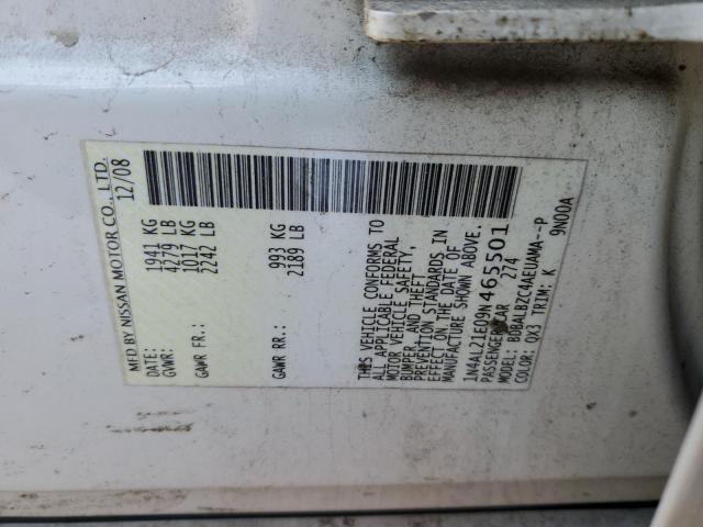 1N4AL21E09N465501 - 2009 NISSAN ALTIMA 2.5 WHITE photo 12