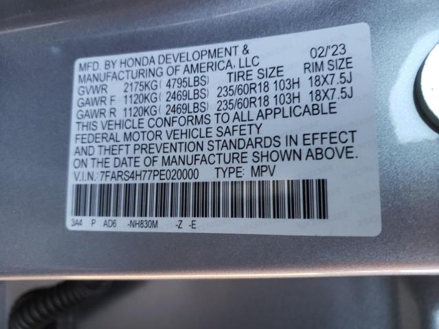 7FARS4H77PE020000 - 2023 HONDA CR-V EXL SILVER photo 13