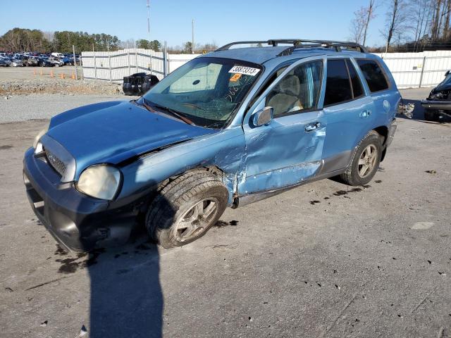 KM8SC13E34U792393 - 2004 HYUNDAI SANTA FE GLS BLUE photo 1