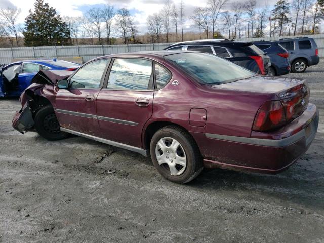 2G1WF52EX39378750 - 2003 CHEVROLET IMPALA BURGUNDY photo 2