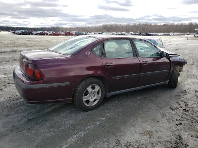 2G1WF52EX39378750 - 2003 CHEVROLET IMPALA BURGUNDY photo 3