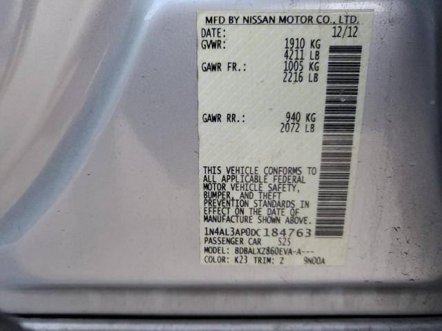 1N4AL3AP0DC184763 - 2013 NISSAN ALTIMA 2.5 SILVER photo 12