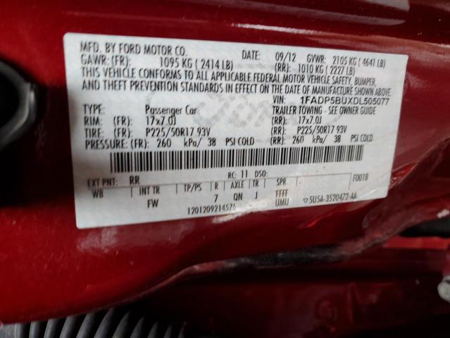 1FADP5BUXDL505077 - 2013 FORD C-MAX SEL RED photo 13