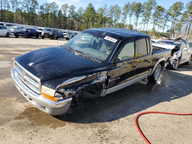 1B7GL2AN7YS608013 - 2000 DODGE DAKOTA QUAD BLACK photo 1