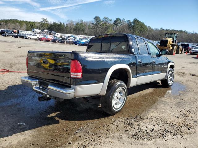 1B7GL2AN7YS608013 - 2000 DODGE DAKOTA QUAD BLACK photo 3