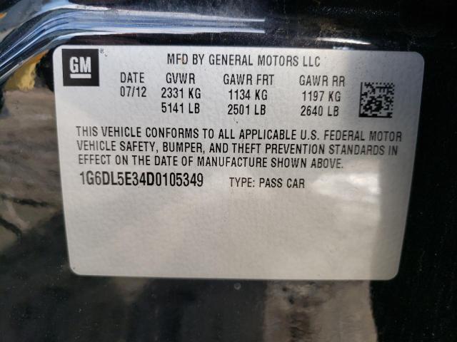 1G6DL5E34D0105349 - 2013 CADILLAC CTS PERFORMANCE COLLECTION Черный фото 12