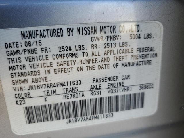 JN1BV7AR4FM411633 - 2015 INFINITI Q50 BASE SILVER photo 12