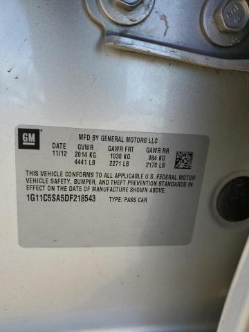 1G11C5SA5DF218543 - 2013 CHEVROLET MALIBU 1LT SILVER photo 12