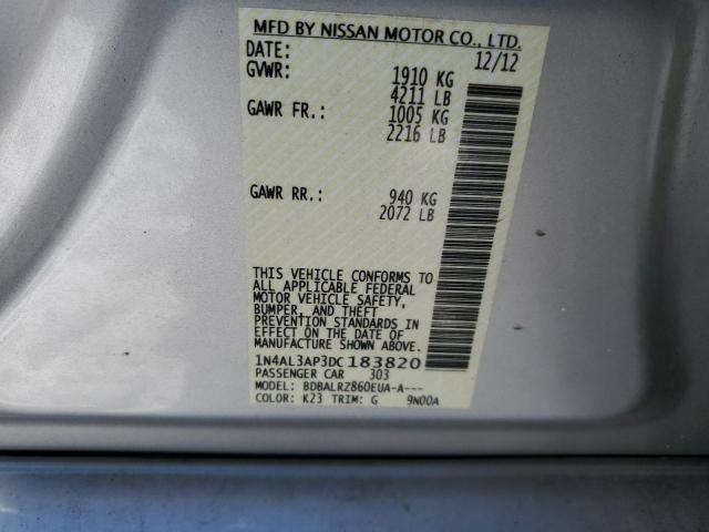 1N4AL3AP3DC183820 - 2013 NISSAN ALTIMA 2.5 SILVER photo 12