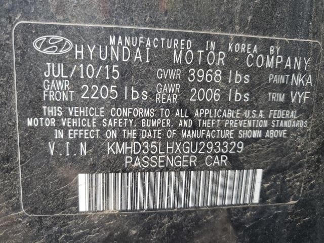 KMHD35LHXGU293329 - 2016 HYUNDAI ELANTRA GT BLACK photo 12