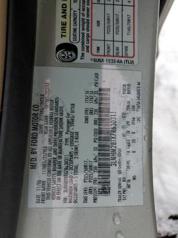 3LNHM28TX7R630311 - 2007 LINCOLN MKZ SILVER photo 12