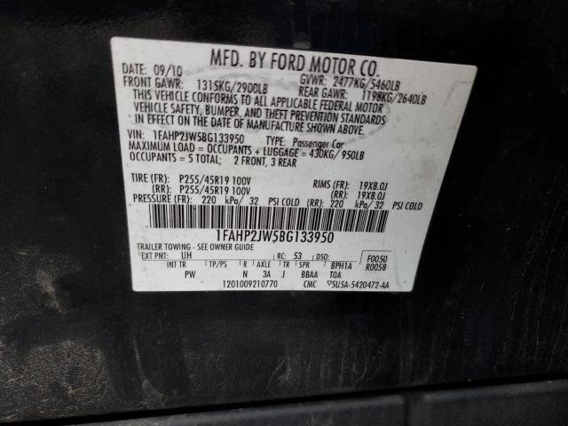 1FAHP2JW5BG133950 - 2011 FORD TAURUS LIMITED BLACK photo 13