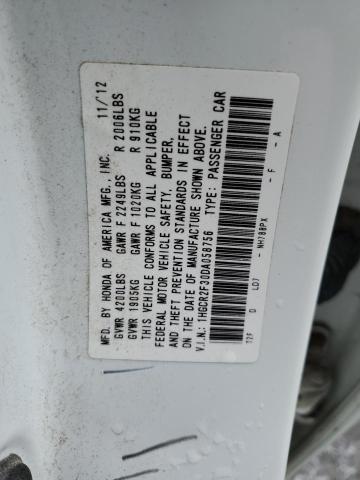 1HGCR2F30DA058756 - 2013 HONDA ACCORD LX WHITE photo 13