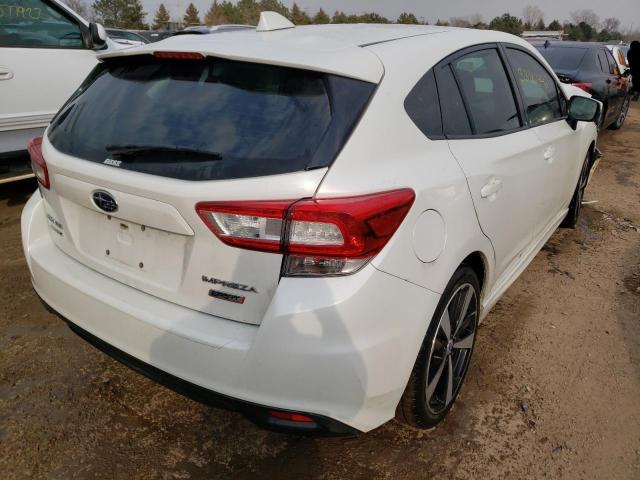 4S3GTAK6XH3735236 - 2017 SUBARU IMPREZA SPORT WHITE photo 4