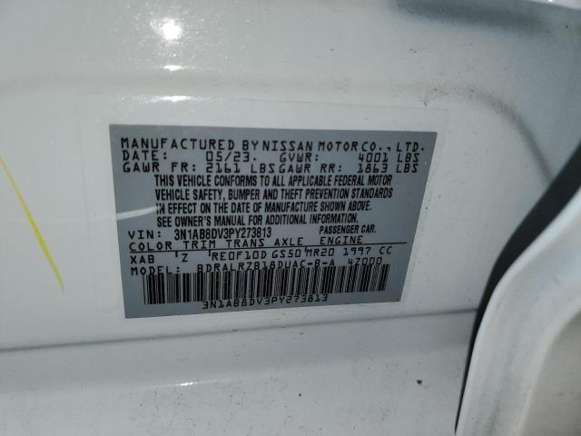 3N1AB8DV3PY273813 - 2023 NISSAN SENTRA SR WHITE photo 12