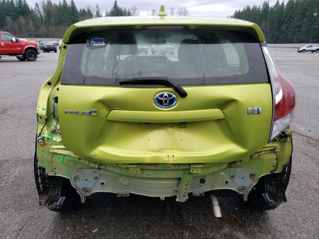 JTDKDTB36G1590862 - 2016 TOYOTA PRIUS C GREEN photo 6