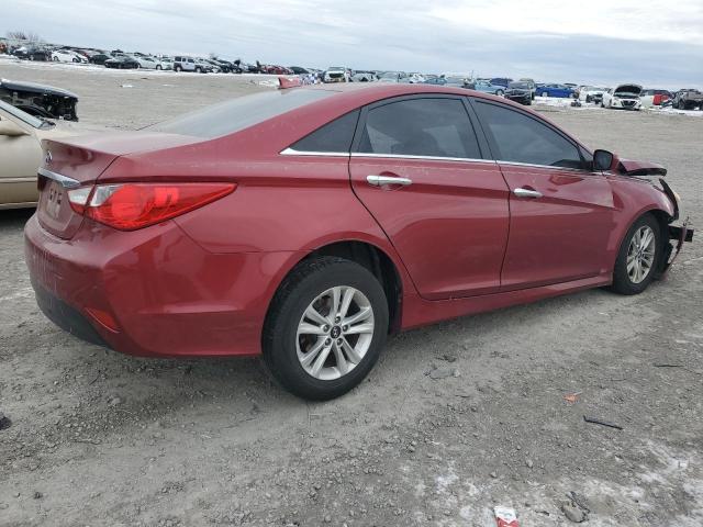 5NPEB4AC2EH896053 - 2014 HYUNDAI SONATA GLS RED photo 3