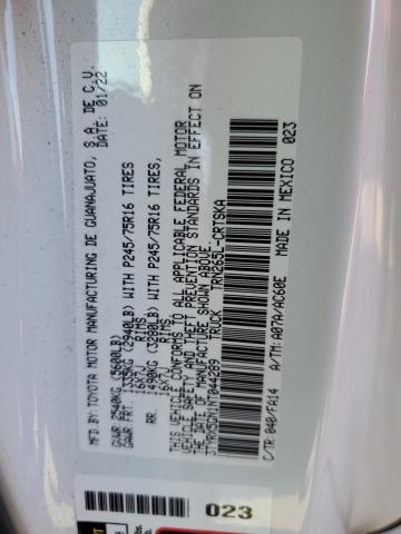 3TYRX5GN1NT044289 - 2022 TOYOTA TACOMA ACCESS CAB თეთრი ფოტო 12