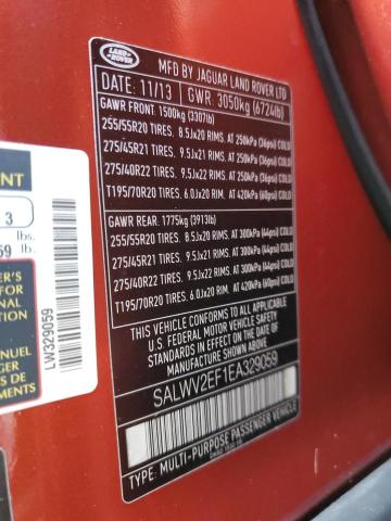 SALWV2EF1EA329059 - 2014 LAND ROVER RANGE ROVE AUTOBIOGRAPHY BURGUNDY photo 13