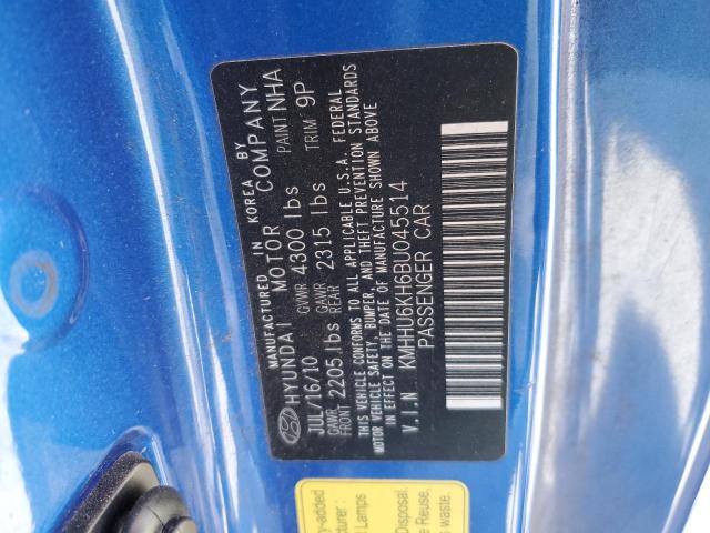 KMHHU6KH6BU045514 - 2011 HYUNDAI GENESIS CO 3.8L BLUE photo 12