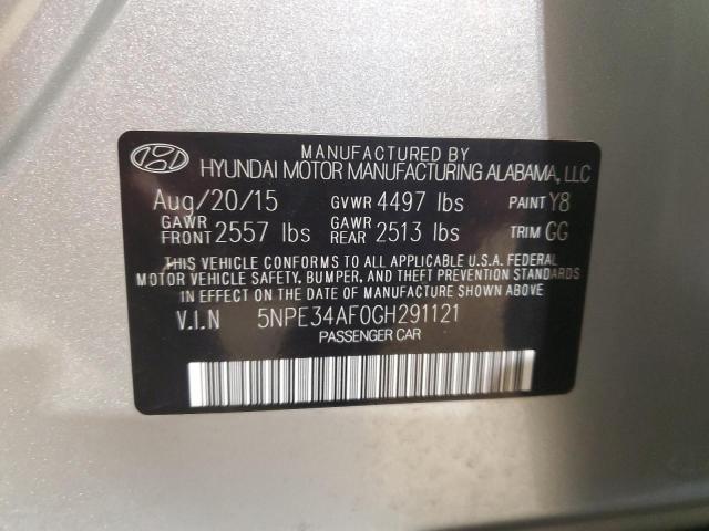 5NPE34AF0GH291121 - 2016 HYUNDAI SONATA SPORT SILVER photo 12