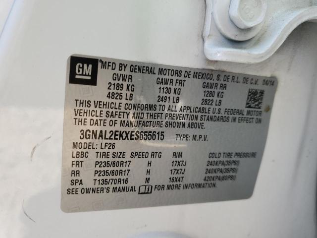 3GNAL2EKXES655615 - 2014 CHEVROLET CAPTIVA LS 白色 照片 13