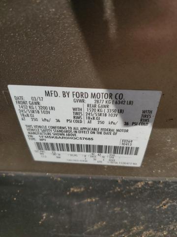 1FM5K8AR0HGC57685 - 2017 FORD EXPLORER POLICE INTERCEPTOR TAN photo 13