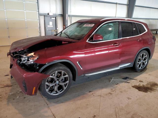 5UX53DP01N9L21122 - 2022 BMW X3 XDRIVE30I BURGUNDY photo 1