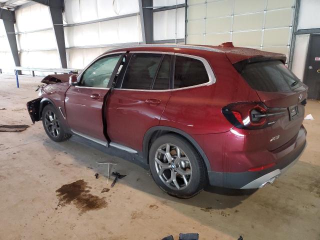 5UX53DP01N9L21122 - 2022 BMW X3 XDRIVE30I BURGUNDY photo 2