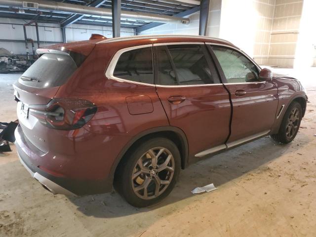 5UX53DP01N9L21122 - 2022 BMW X3 XDRIVE30I BURGUNDY photo 3