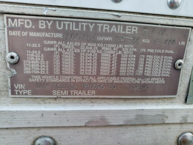 1UYVS2534GP669650 - 2016 UTILITY TRAILER WHITE photo 10