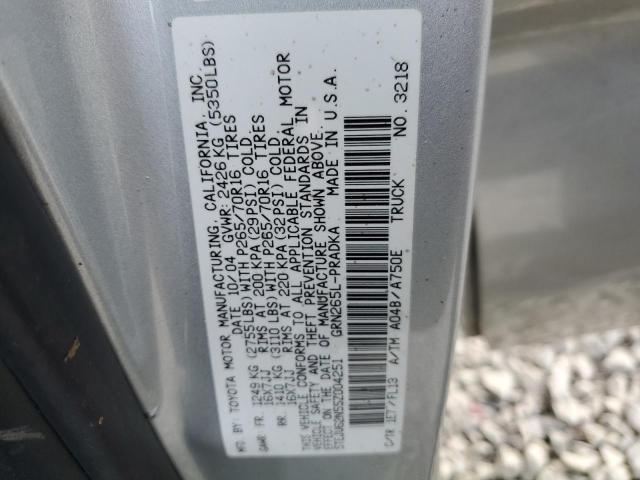 5TEJU62N55Z004251 - 2005 TOYOTA TACOMA DOUBLE CAB PRERUNNER SILVER photo 12